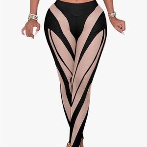 Chic Black and Nude Women's Leggings